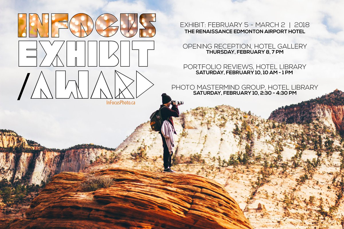 InFocus Photo Exhibit and Awards has lots of info about all the events coming up this February 2018! An amazing photo exhibition, portfolio reviews, People's Choice Award, Emerging Photographer Award, and InFocus Photo Mastermind! All details: InFocusPhoto.ca #photography