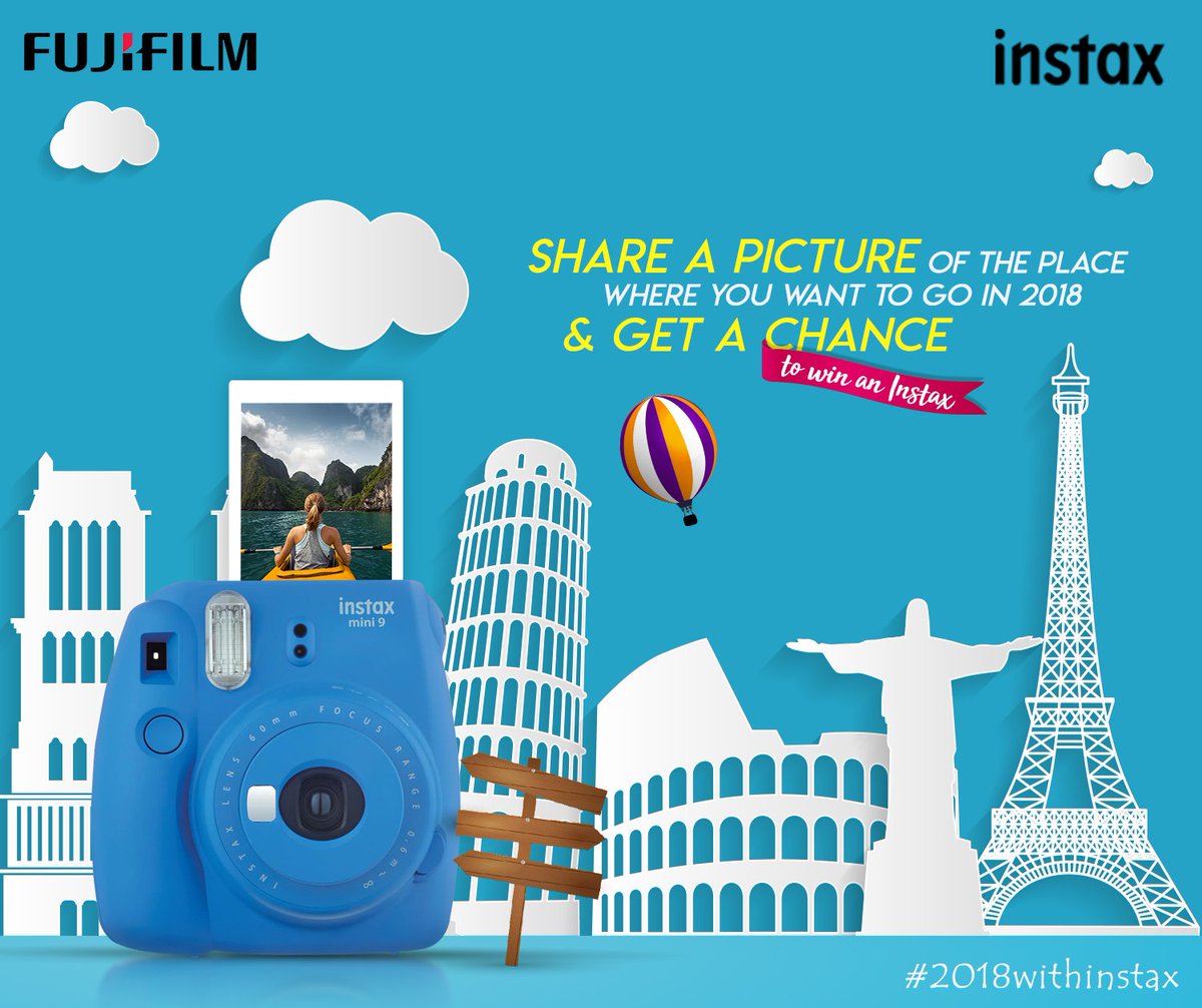 Fujifilm_India's tweet photo. #contest - "Day 3 Challenge to get a chance to win an Instax"
Complete the Day 3 Challenge of Share a Picture of where you want to fo in 2018.
#2018withinstax #Instaxicated #Instax https://t.co/X4DvBOxF8x