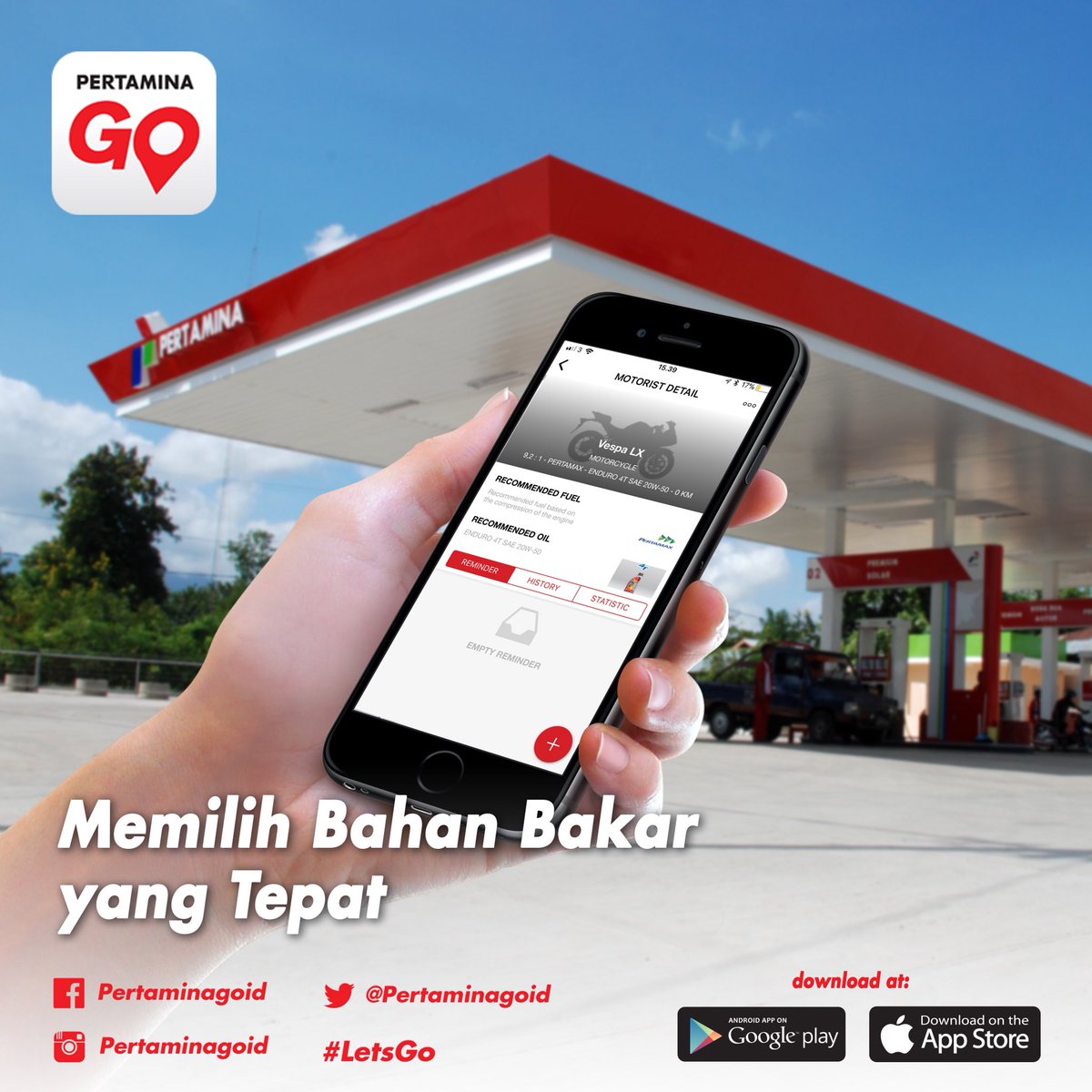 pertamina's tweet photo. Sobat, lengkapi smartphonemu dengan aplikasi Pertamina GO. Aplikasi ini akan sangat membantu selama perjalanan liburan, salah satunya Sobat bisa mengetahui posisi SPBU terdekat! #Pertamina #SatgasPertamina #PertaminaGO https://t.co/gYPoU2Vrsc