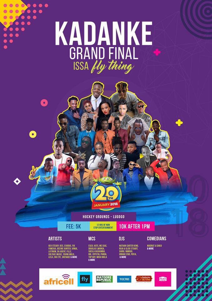 DouglasLwangaUg's tweet photo. Another one @africellUG and @kadankeUganda presents the #Kadanke Grand Final. Heres where you do your last dance before you go back to school. Issa Fly Thing see you there 20th Jan .Hockey Grds Lugogo https://t.co/3syyWl0rw5