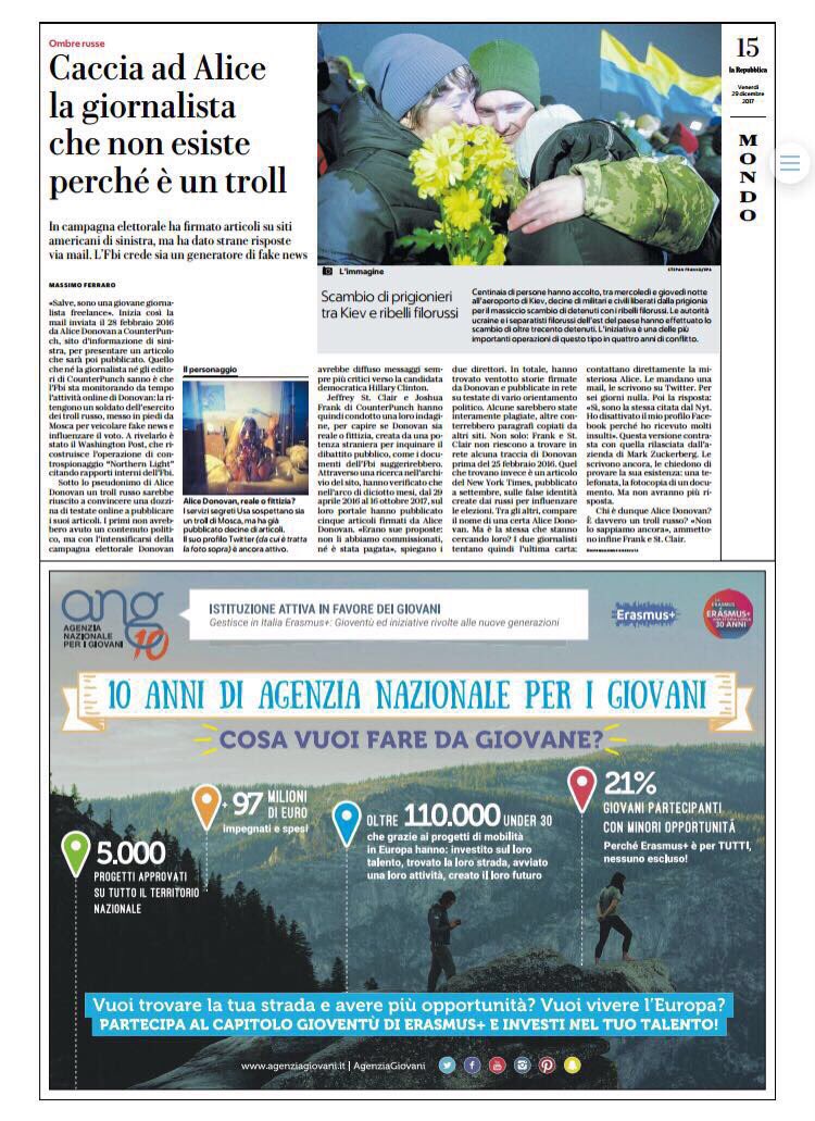 AgenziaGioventu's tweet photo. Chiudiamo il 2017 in bellezza: su @repubblica dati e obiettivi di #Ang10 buona lettura! @giacomo_darrigo https://t.co/IhxZPoCdQy