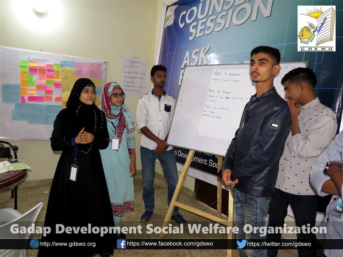 gdswo2's tweet photo. 2nd day of Career Counseling Session organized by Gadap Development Social Welfare Organization with 30 students, 15 boys, 15 girls at Community Centre of Murad Jaffer Goth, Old Thana, District Malir, Karachi.

Facilitator Mr. Zahid Hussain
#GDSWO #YouthDevelopmentProgram https://t.co/geVMU7IA6K