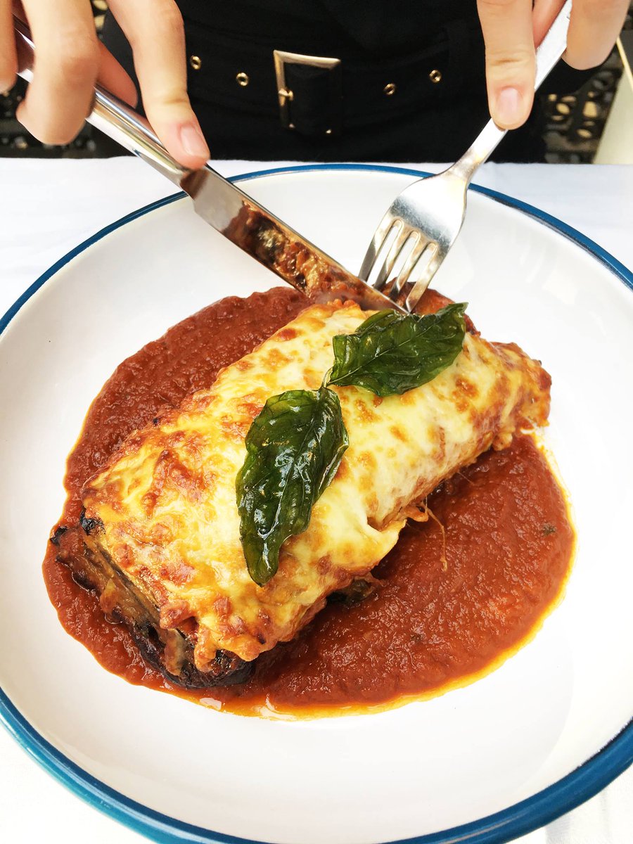 A Monday well spent, brings a week of content. Load up with our eggplant parmiagiana to start your week right. #forgoodtimes #flyingduck