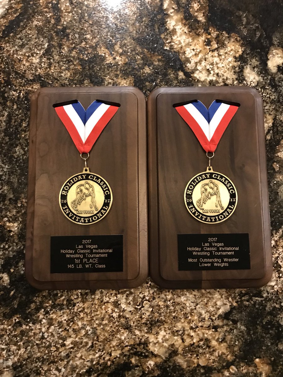 TheWyattEnglish's tweet photo. Holiday Classic Champ!🏆 Pinned my way through the tournament and earned myself the Most Outstanding Wrestler award of the lower weights! Couldn’t have done it without my support system! Much love. Current record: 23-0 #undefeated https://t.co/b9BhiFfeiM