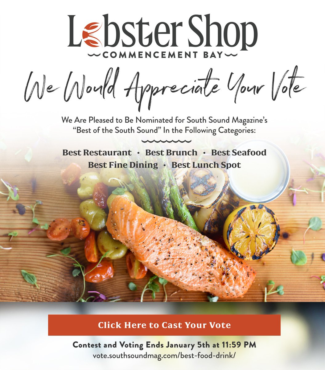 We Are Pleased to Be Nominated for South Sound Magazine’s“Best of the South Sound” In the Following Categories and would appreciate your vote!