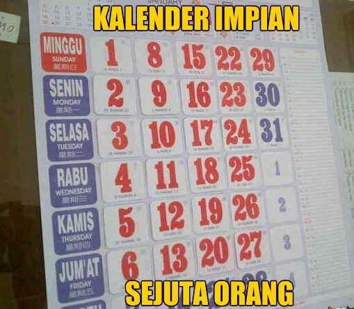 Aku dodol kalender gan, rodok larang sih, cuma akeh tanggal abange.
monggo diorder, murah meriah, rak murah cek toko sebelah 😂😂