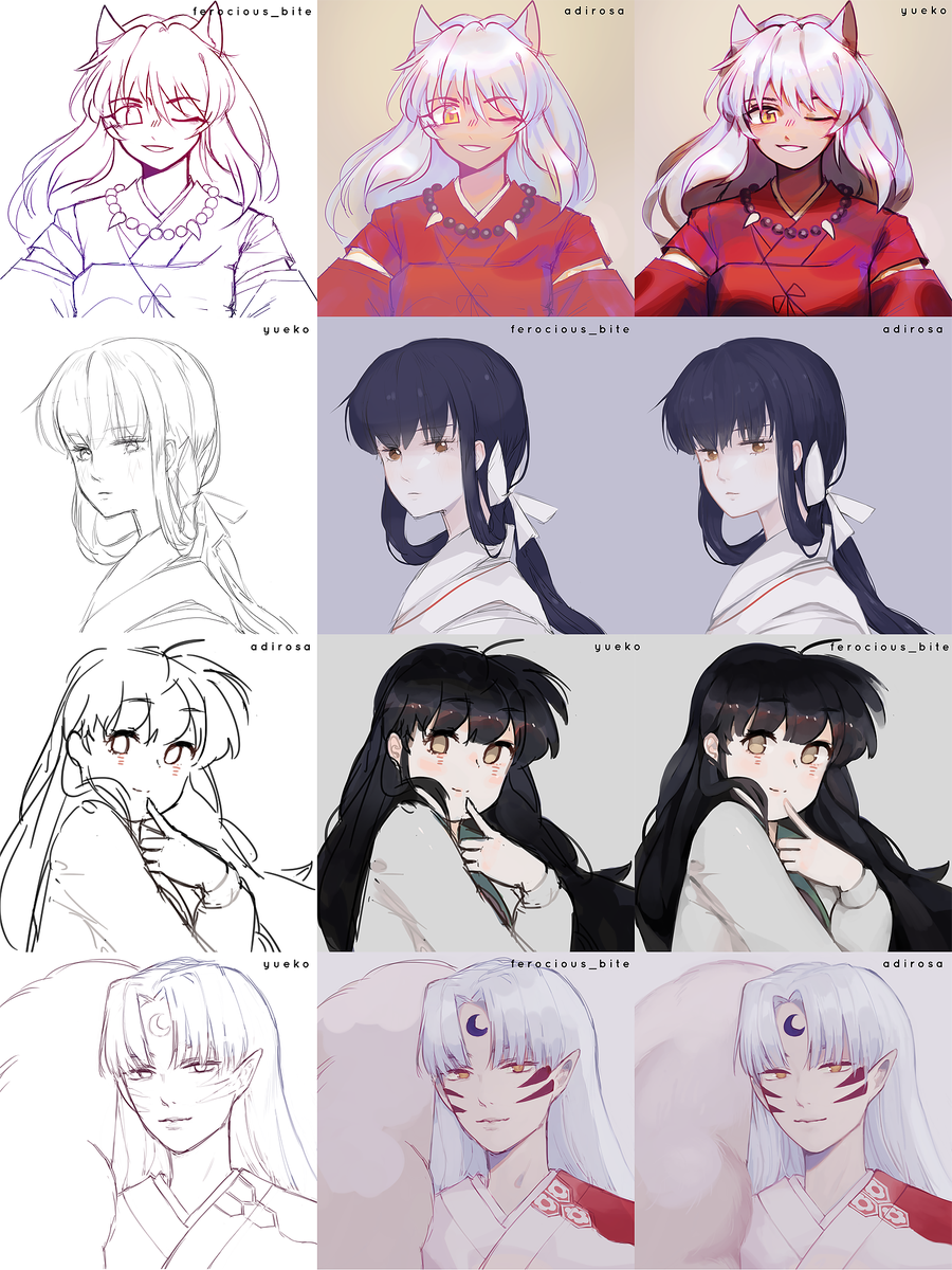 inuyasha collab with a few friends on my art discord!~ 
