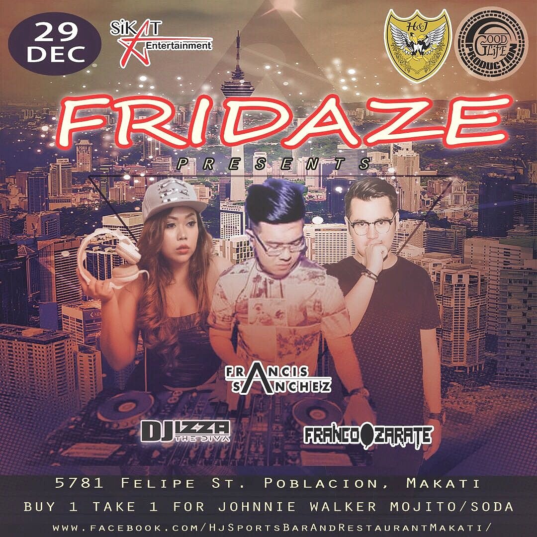 franci5anchez's tweet photo. Prelude to New Year's Eve!!!🎉 See you tonight for 2017's last friday at Heckle &amp; Jeckle, Poblacion, Makati!

I'm on deck at 12 midnight! Don't be shy to approach us and say Hi! See you!❤😃

#SiKatEntertainment
#AllMostFamous
#WeAreBeatProjectMNL
#DJLife
#NightLife https://t.co/e9zfSSON4S