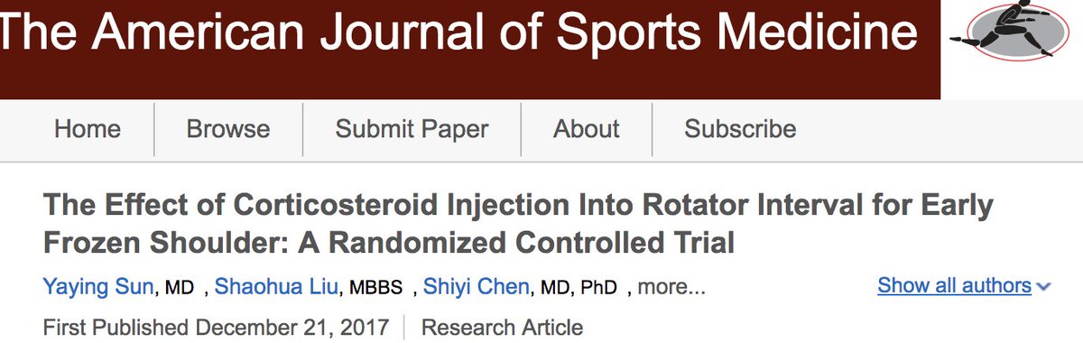 lorenzo_masci's tweet image. cortisone injection into rotator cuff interval more effective than GH or subacromial injection in frozen shoulder RCT @SMUGcourses doi.org/10.1177/036354…