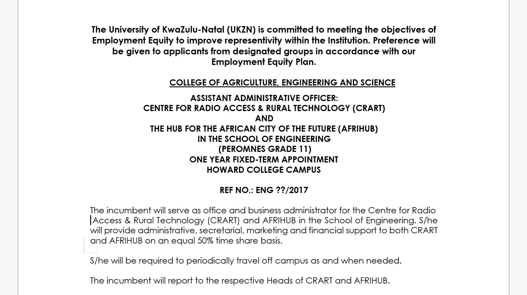 👑uNdlunkulu on Twitter "📌JOB ALERT! Assistant Administrative Officer