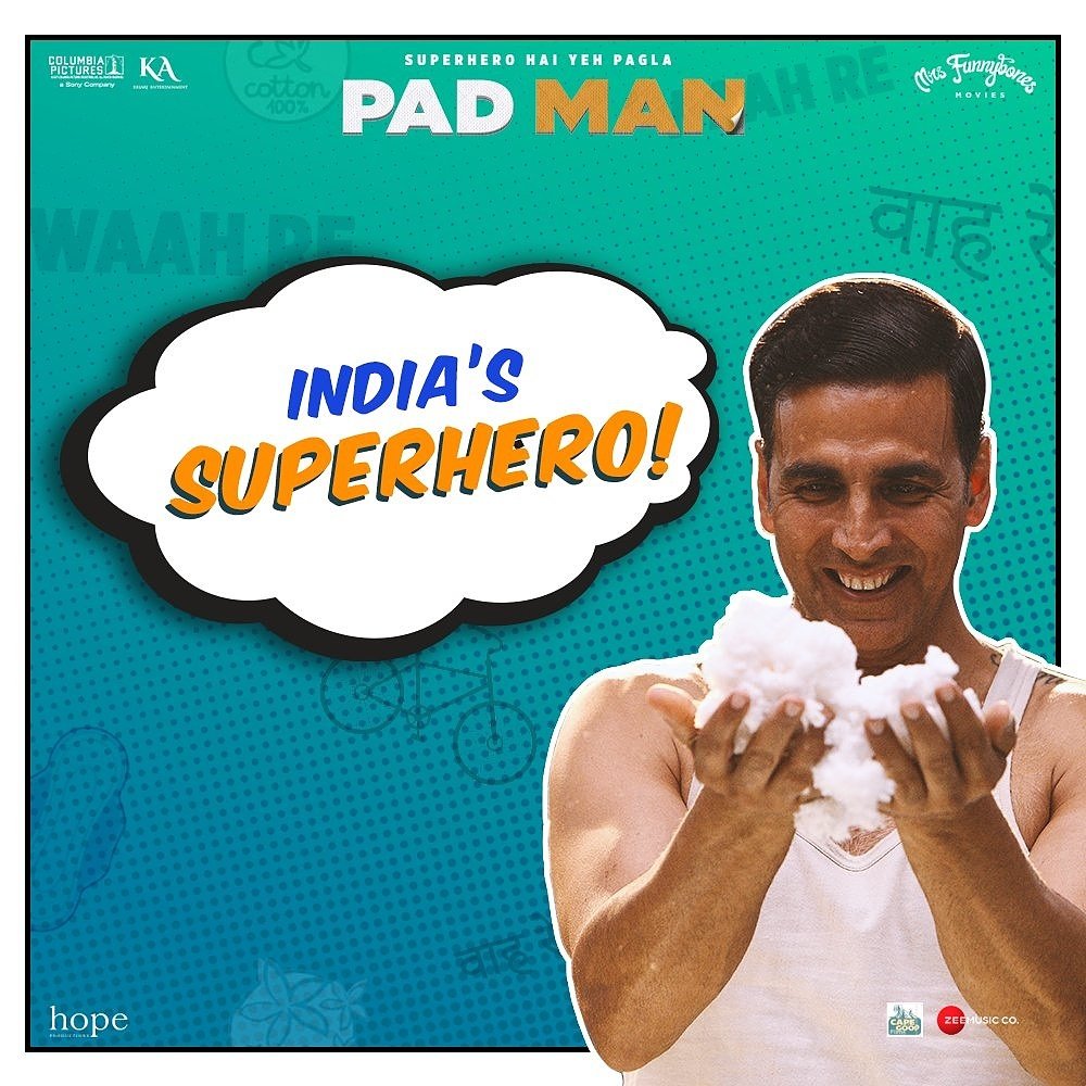 AkshayK31388912's tweet photo. @Akkistaan FOUR WEEKS TO PADMAN .. India's SuperHero! 

@akshaykumar @PadManTheFilm #Padman https://t.co/1RFBkcPKz0