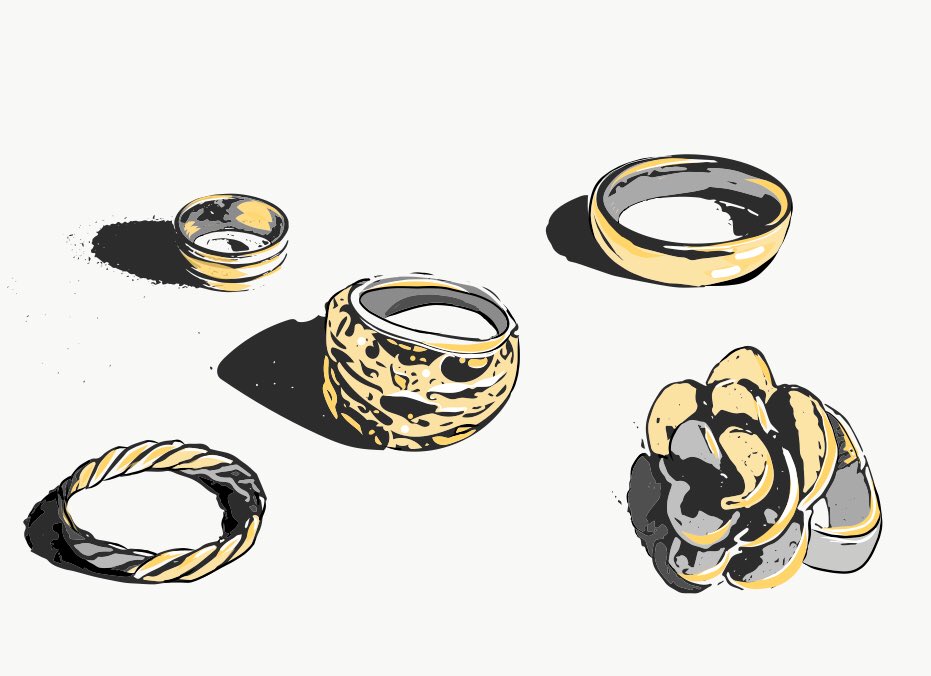 SarahHercod's tweet photo. #fivegoldrings for the #12DaysofChristmas illustration challenge https://t.co/daHsTdP1rH