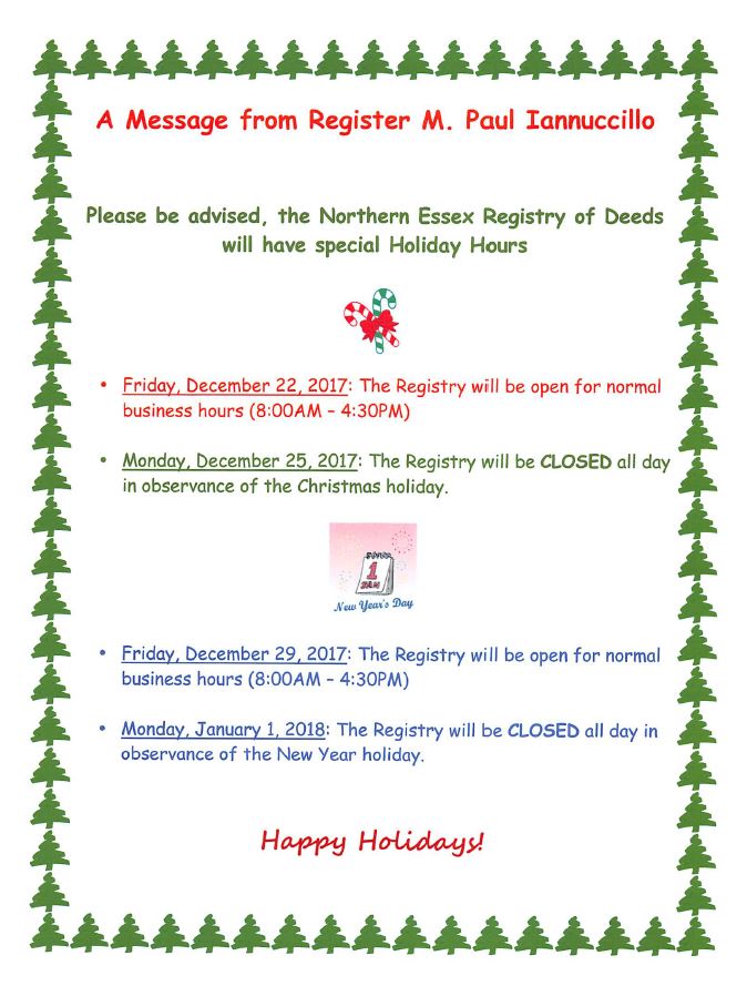 Lawrence Deeds on Twitter "REMINDER! Holiday Hours for the Northern