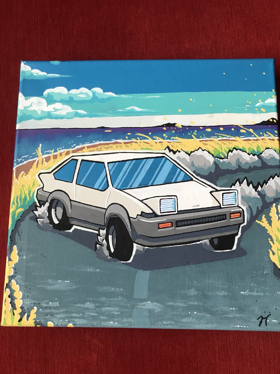 FullColorPlanet's tweet photo. Finally finshed a new painting today. Theres a bit of #InitialD and #DriftStage in there, but mostly I wanted to experiment more with the @POSCA_Coloring pens. I really like it. #canvas #acrylic #gameart https://t.co/aQNXRSE5Lv