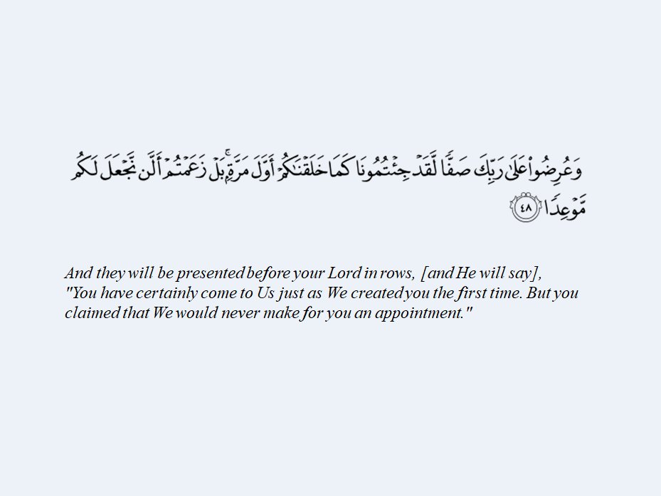 3. Remembering the Hereafter [Surat Al - Kahf, verse 47-49]