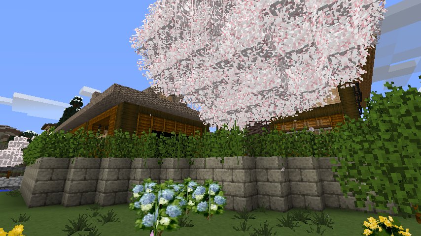 ナナミリ Twitter પર Better Foliage Modで竹modの桜もわさわさになる事を今知った すごい 記念に画像残しておく マインクラフト Betterfoliagemod 竹mod