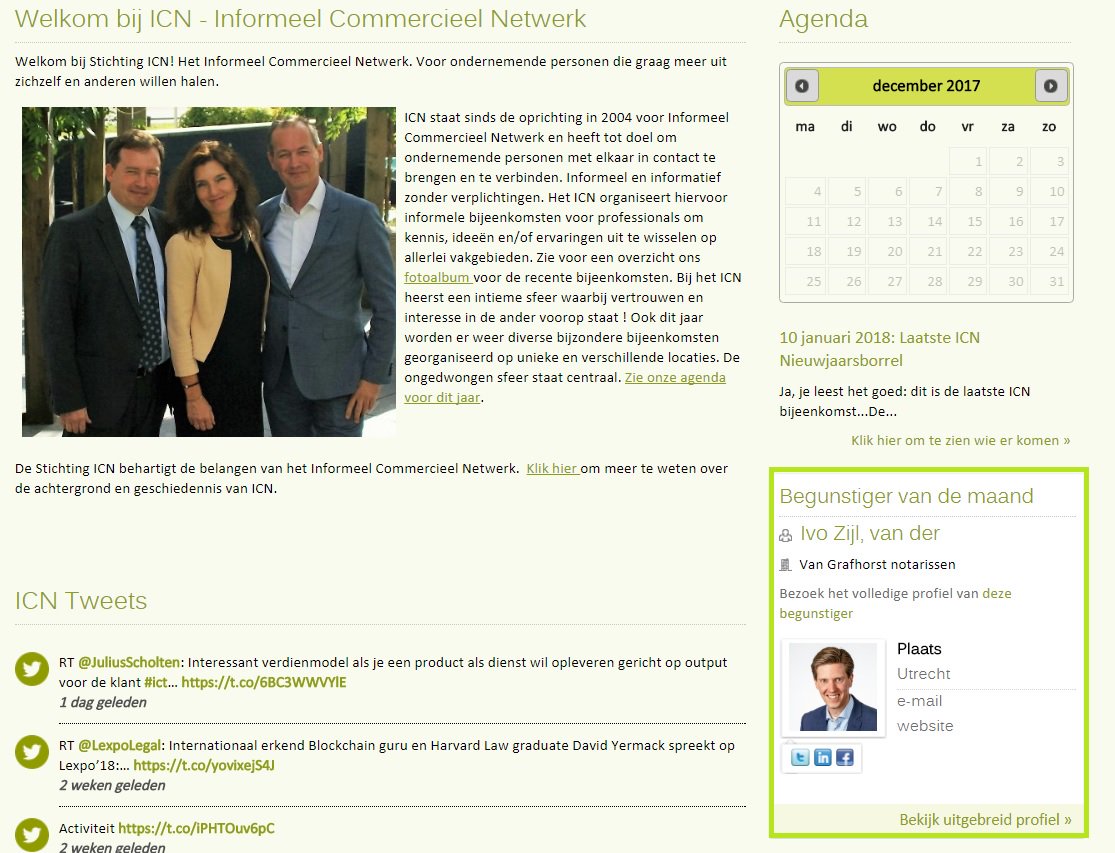 Laatste begunstiger van de maand bij @icn_netwerk @IvovanderZijl icn-netwerk.nl volle bak op 10 januari 2018 !