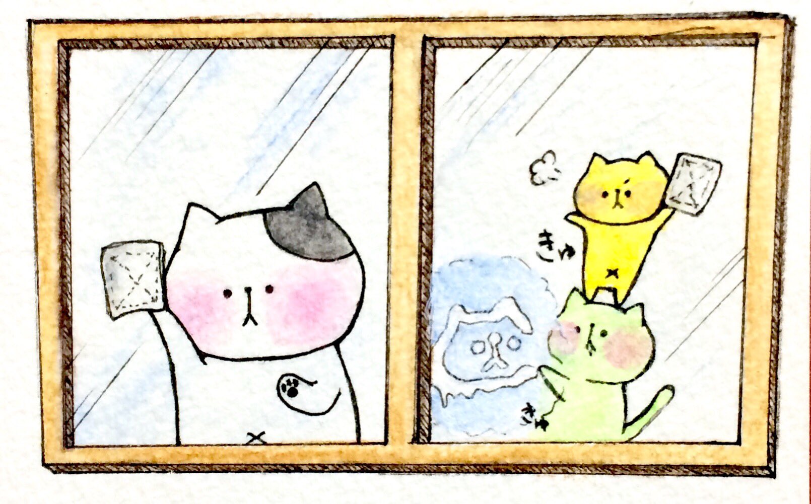 おこにゃん 今年もあと2日 大掃除 年末 窓拭き らくがき 猫 ネコ ねこ イラスト 可愛い 手描き 癒し 絵描きさんと繋がりたい イラスト好きな人と繋がりたい Cats T Co Tetoznx6u6 Twitter