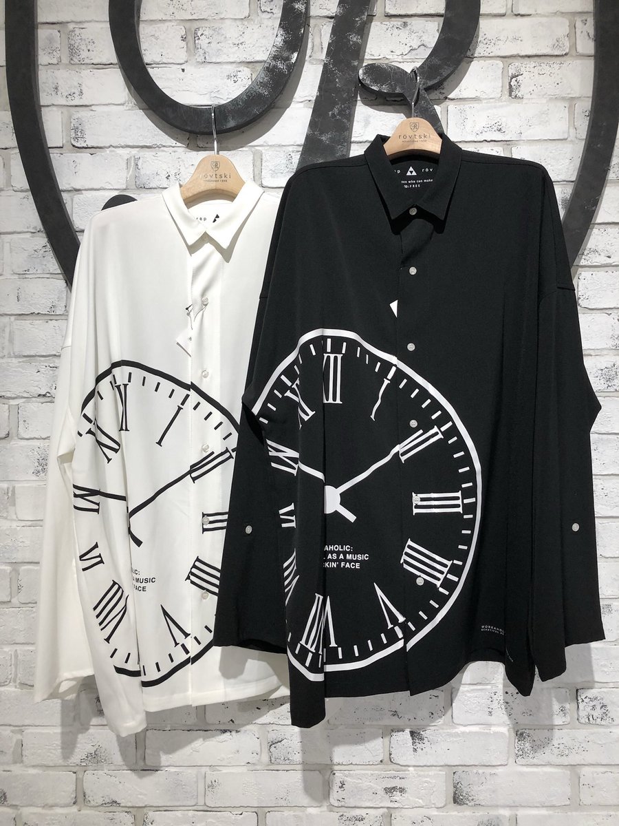 Afyf渋谷公式プレス Re Arrival お待たせ致しました 時計柄シャツ ついに再入荷致しました インナーにしてあげても存在感抜群 今回もすぐにまた完売してしまいそうなので お探しだった方はお早めに Poly Clock Ls Shirt 11 000 Tax