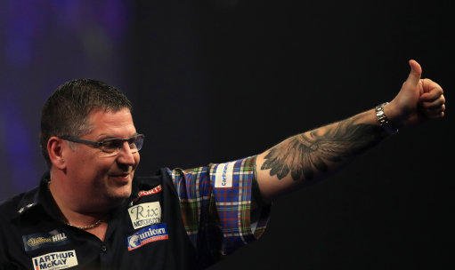 Betfred's tweet image. Today at Ally Pally 🎯

Afternoon Session
Jamie Lewis vs. Darren Webster
Dimitri Van den Bergh vs. Rob Cross

Evening Session
Michael van Gerwen vs. Raymond van Barneveld
Phil Taylor vs. Gary Anderson

#LoveTheDarts