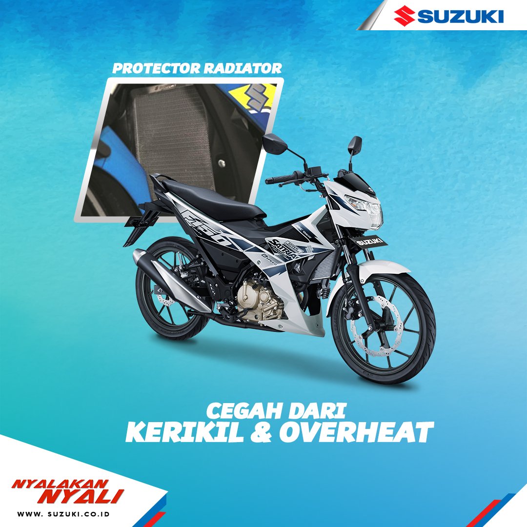 Protector Radiator merupakan salah satu aksesoris dari Suzuki All New Satria 150 Fi, sebagai media pemindah panas mesin ke udara lewat kisi-kisinya. Keberadaannya wajib dijaga dengan pelindung radiator agar tehindar dari kerikil atau benda lain yg berpotensi bisa bikin overheat!