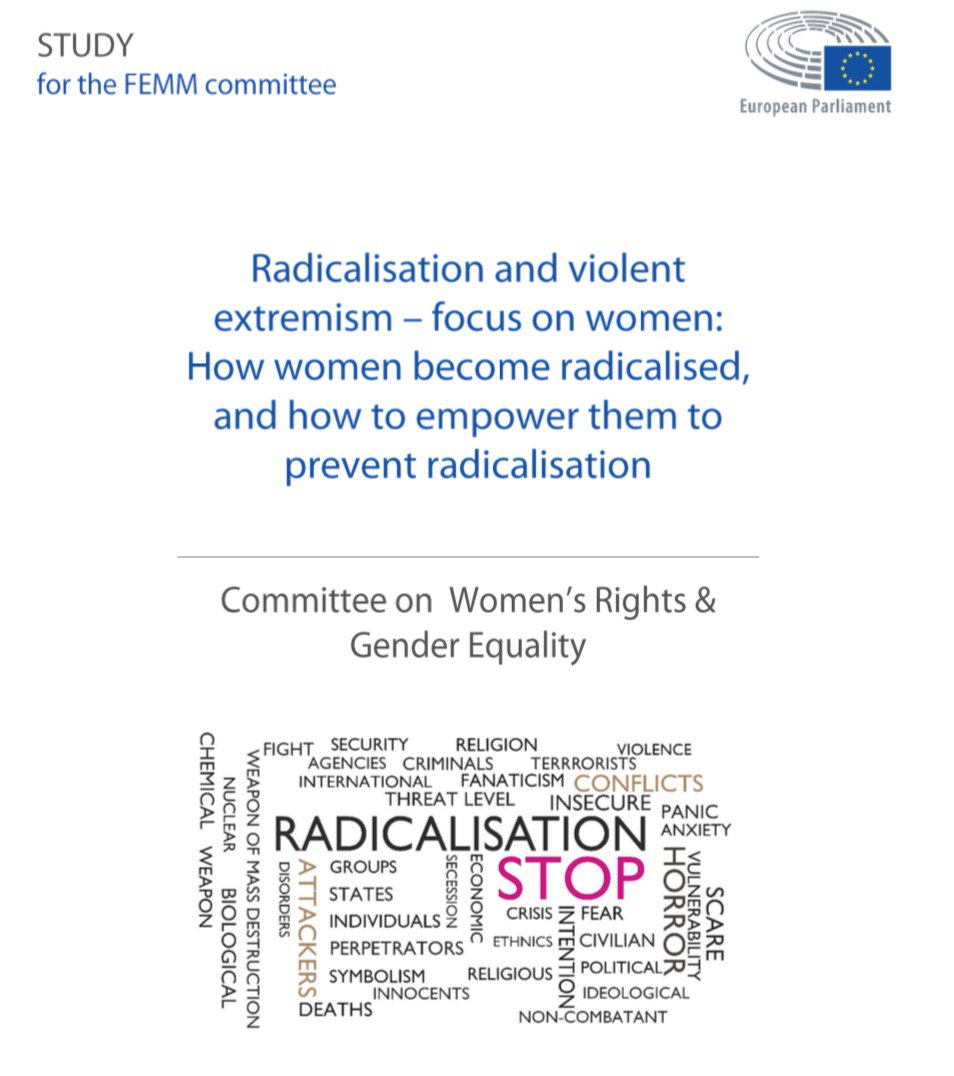 evaente's tweet photo. Important study on how #women become radicalised and how women can prevent #radicalisation https://t.co/ZbIQrfjI3Y led by @ICCT_TheHague Fellow Seran de Leede for @Europarl_EN https://t.co/arWwQsMBn6