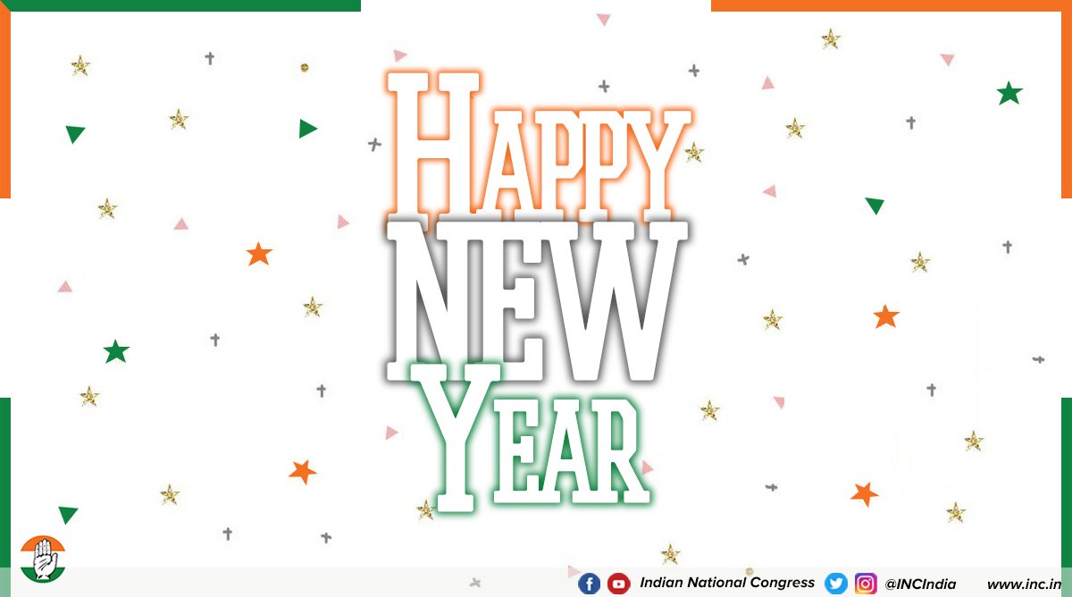 INCIndia's tweet photo. The Congress wishes you a #HappyNewYear. 2018 cannot handle what we have in store for it 😎. https://t.co/Dj2VmCTKDA