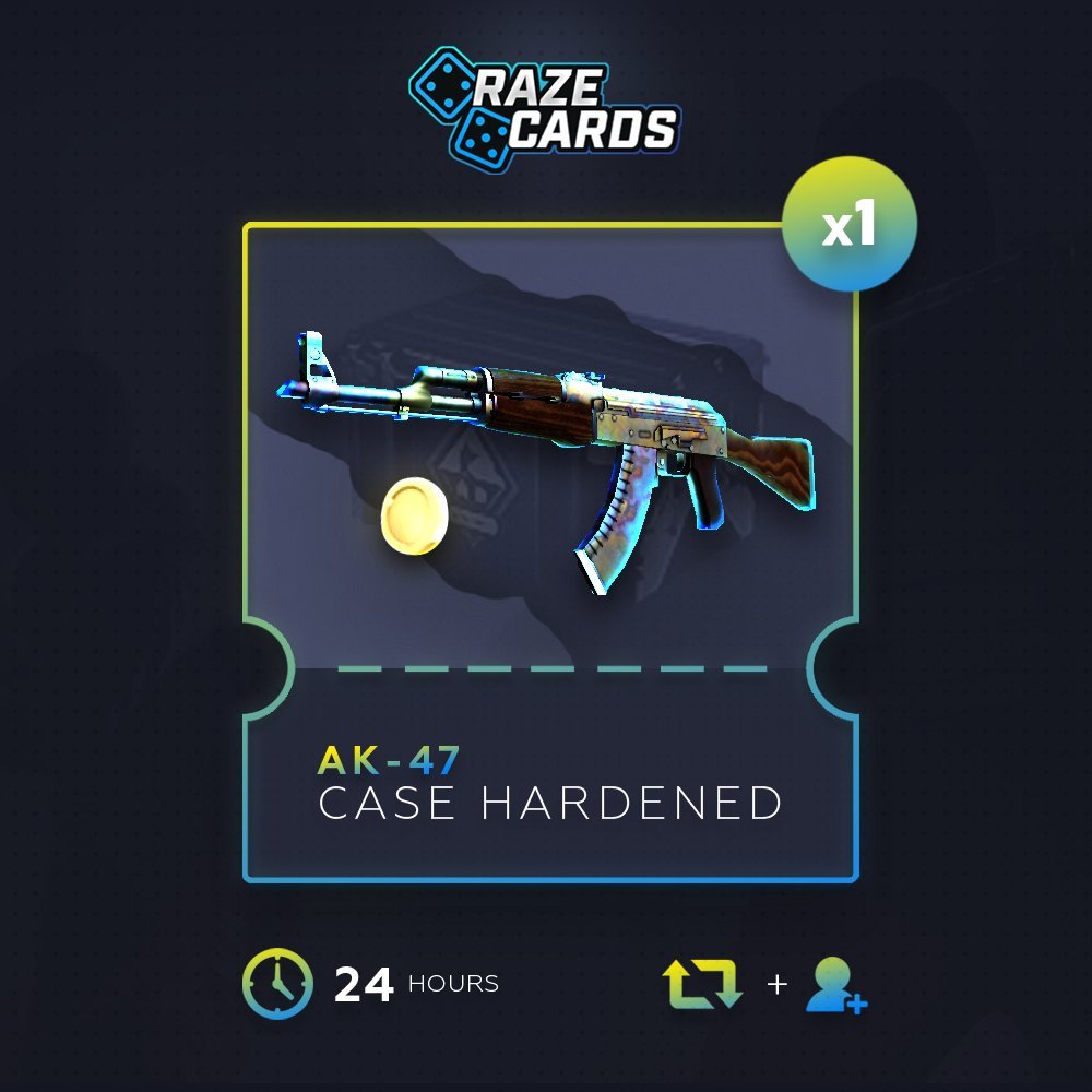 🔥 AK-47 Case Hardened Giveaway

👉 RT &amp; Follow <a href="/razecards/">RazeCards</a> &amp; Tag 2 Friends
👉 Open cases goo.gl/dSJwtc                      

Winner in 24 Hours!