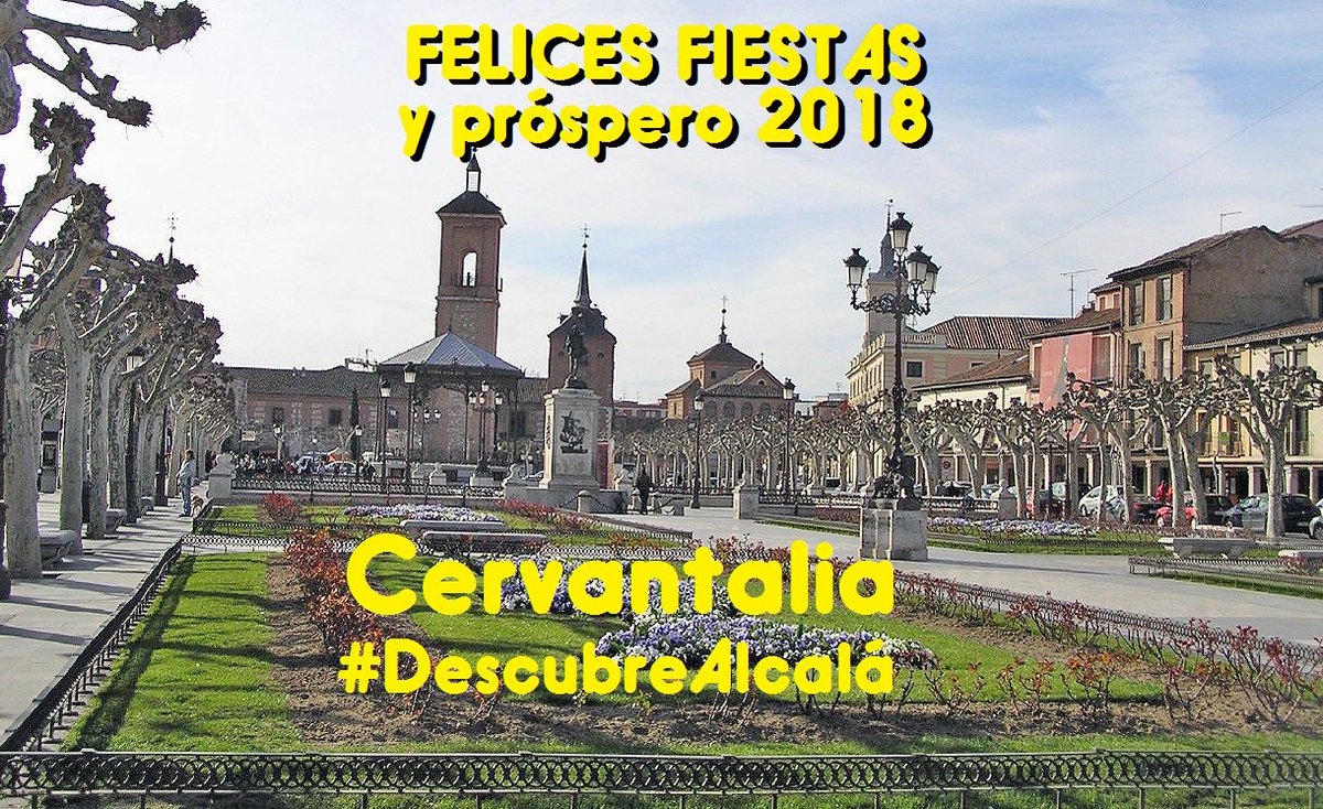 Cervantalia's tweet photo. Desde @Cervantalia y los guías de la visita más completa de Alcalá #DescubreAlcalá os queremos desear unas FELICES FIESTAS y un próspero año 2018 https://t.co/TaphyVfZN5