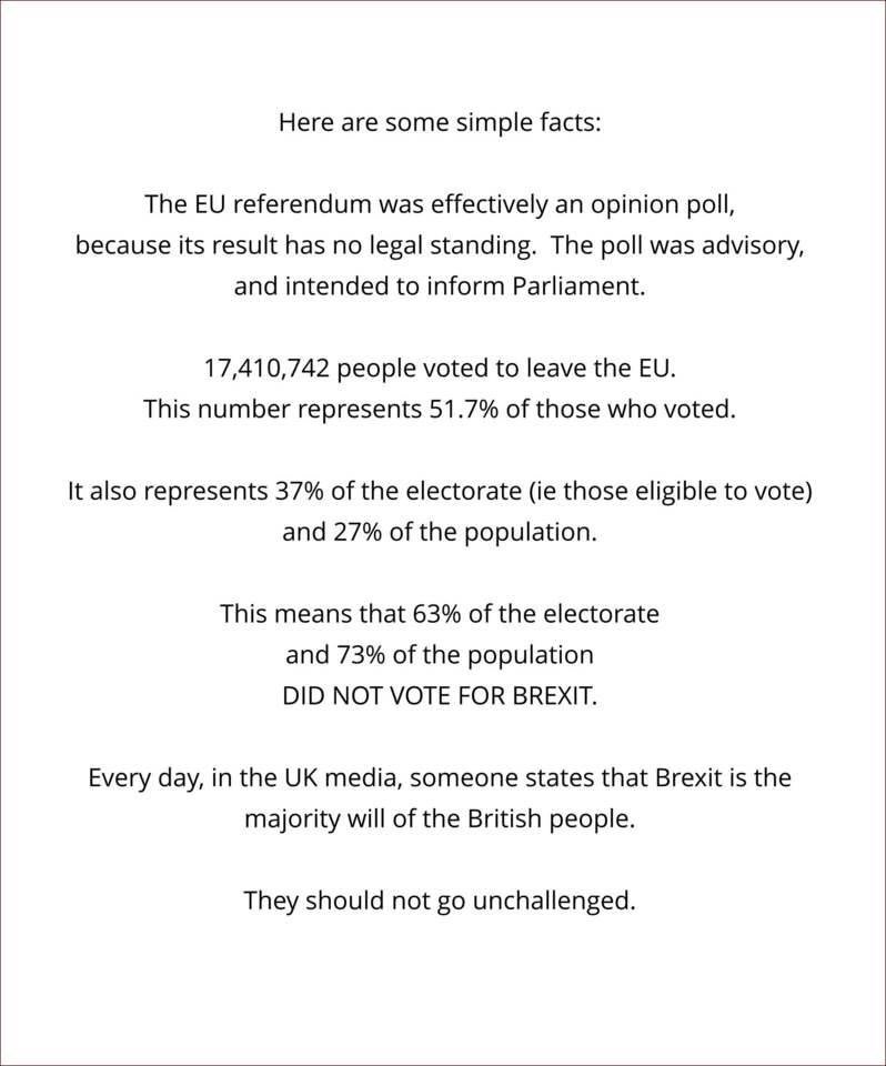 SimonJB285's tweet image. I hear on the BBC that the Government are obeying the will of the people in enacting Brexit. Really?