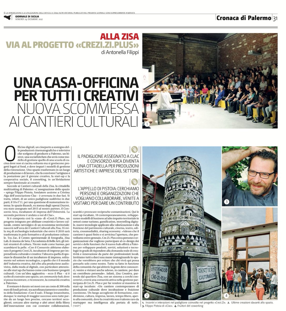 ArcaIncubatore's tweet photo. @creziplus una casa officina per tutti i creativi, una nuova scommessa che vogliamo portare avanti con il contributo di molti! Visita il nostro sito https://t.co/qiFrdu9Q2S o vienici a trovare ai #CantieriCulturali alla #Zisa #Palermo #codesign #servicedesign #creziplus #ARCA https://t.co/YN86A6Piln