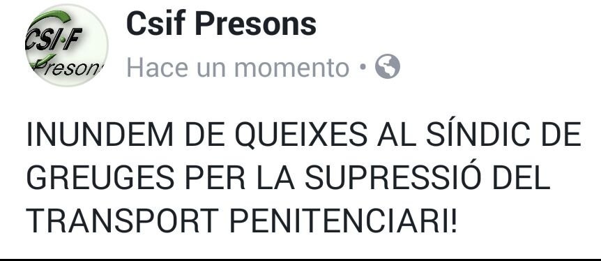 csifautonomic's tweet photo. @csifpresons INUNDEM DE QUEIXES AL #SINDICDEGRUGES...
FEM SENTIR LA VEU DE TOTS ELS #EMPLEATSPUBLICS #CSIF DEFENSANT ELS TEUS DRETS
AQUÍ TENS EL MODEL 👊 https://t.co/RWOJw2s207