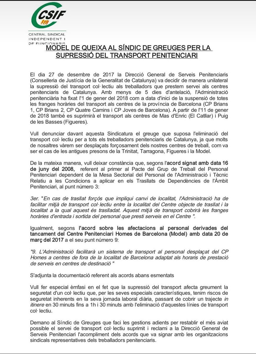 csifautonomic's tweet photo. @csifpresons INUNDEM DE QUEIXES AL #SINDICDEGRUGES...
FEM SENTIR LA VEU DE TOTS ELS #EMPLEATSPUBLICS #CSIF DEFENSANT ELS TEUS DRETS
AQUÍ TENS EL MODEL 👊 https://t.co/RWOJw2s207