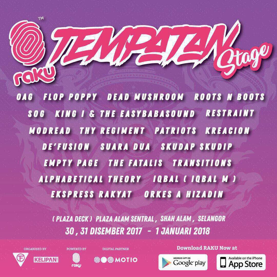 jennthompson2811 (@jenn_thompson) on Twitter photo #SHAHALAM SAT-MON Dec30-Jan1, 2018 @rakudotmy X TEMPATAN STAGE X <a href="/tempatanfest/">Tempatan Fest</a> PlazaAlamSentral (PlazaDeck) ft. <a href="/_OAG_/">oag official</a> <a href="/D_Mushroom/">Dead Mushroom</a> <a href="/weareSOG/">Sekumpulan Orang Gila</a> @restraintmyhc <a href="/modreadband/">Modread</a> <a href="/ThyRegiment/">THY REGIMENT</a> <a href="/PatriotsMY/">PATRIOTS</a> <a href="/KreacionMY/">Kreacion</a> <a href="/skudapskudip/">SKUDAP SKUDIP | 🇲🇾</a> <a href="/alphatheoryband/">Alphabetical Theory</a> <a href="/IQBALMrasmi/">IQBAL M.</a> <a href="/OrkesAHizadin/">ORKES A HIZADIN</a> ++ #SHAHALAM SAT-MON Dec30-Jan1, 2018 @rakudotmy X TEMPATAN STAGE X <a href="/tempatanfest/">Tempatan Fest</a> PlazaAlamSentral (PlazaDeck) ft. <a href="/_OAG_/">oag official</a> <a href="/D_Mushroom/">Dead Mushroom</a> <a href="/weareSOG/">Sekumpulan Orang Gila</a> @restraintmyhc <a href="/modreadband/">Modread</a> <a href="/ThyRegiment/">THY REGIMENT</a> <a href="/PatriotsMY/">PATRIOTS</a> <a href="/KreacionMY/">Kreacion</a> <a href="/skudapskudip/">SKUDAP SKUDIP | 🇲🇾</a> <a href="/alphatheoryband/">Alphabetical Theory</a> <a href="/IQBALMrasmi/">IQBAL M.</a> <a href="/OrkesAHizadin/">ORKES A HIZADIN</a> ++