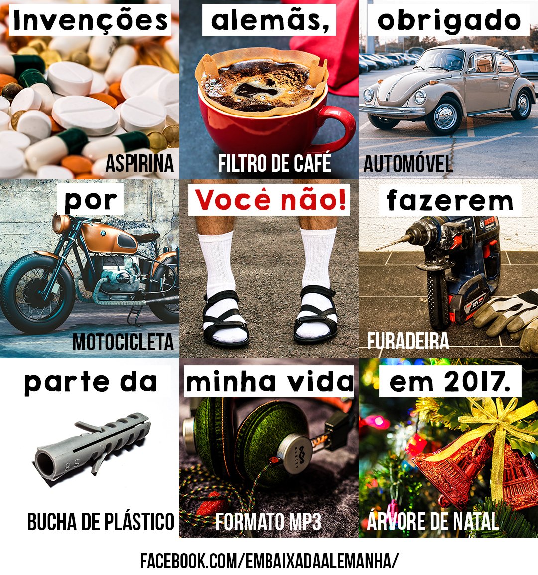 Você conseguiria viver sem #invenções #alemãs no seu dia-a-dia? É claro que  tem algumas bem dispensáveis, por ex. sandálias com meias... 😂😂 #inovação  #tecnologia #alemanha, image size:1080x1155