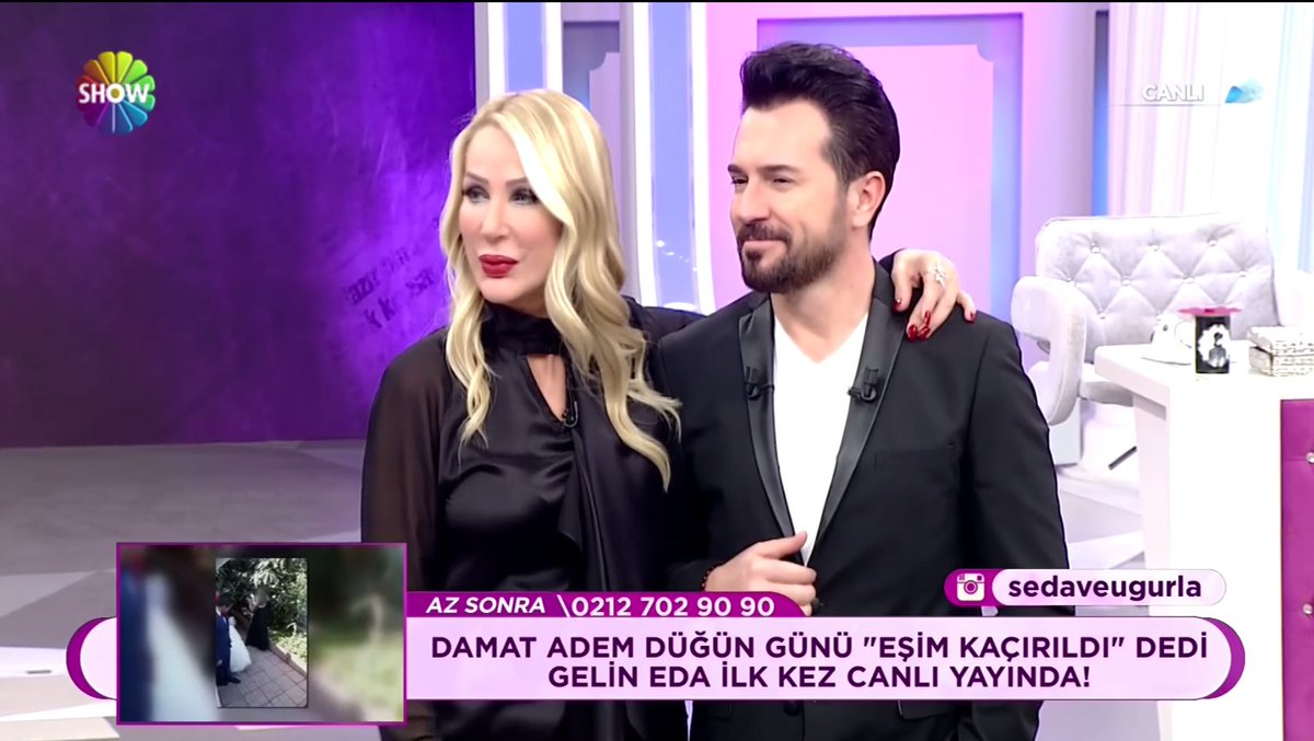 Seda ve Uğur'la şimdi <a href="/ShowTV/">Show TV</a>'de! #sedaveuğurla #sedasayan #uğurarslan #globalmedya #showtv
Canlı yayını izlemek için tıklayın; showtv.com.tr/canli-yayin