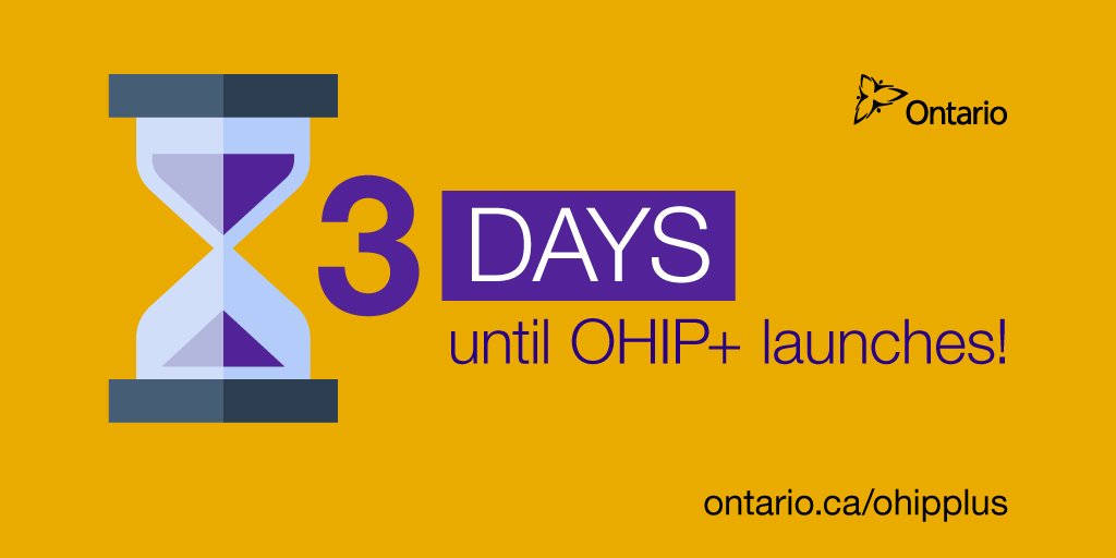 ONThealth's tweet photo. #OHIPplus launches on Monday! Find #prescription #meds covered under OHIP+ using our online search tool: https://t.co/8Jj4Q254Ju https://t.co/alp3BDcOil