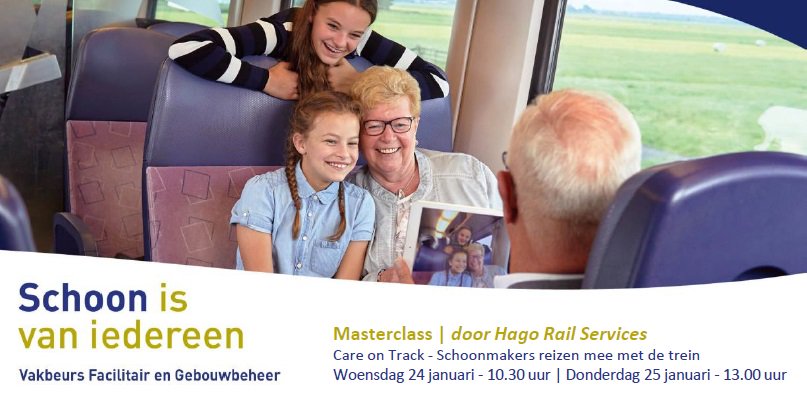 Welke invloed heeft de meereizende schoonmaker op de tevredenheid van treinreizigers? En wat vinden schoonmakers hier zelf van? <a href="/HagoRailService/">Hago Rail Services</a> vertelt het tijdens de #masterclass; #CareonTrack @beursfacilitair Meer weten of je direct aanmelden? bit.ly/2Bot7I7 #svnl