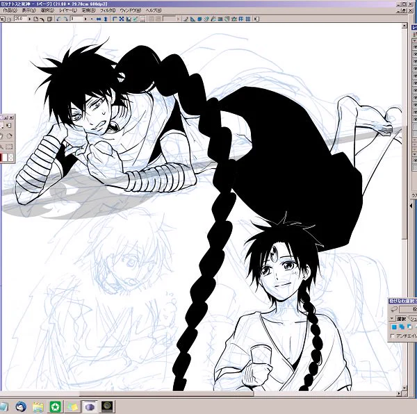 明日のペーパー。絶賛いま描いてる。
お絵描きしばらく振りすぎてコミスタの起動にあたふたしたが、左手はしっかりショートカットを覚えていた。ピアノみたいだ。 