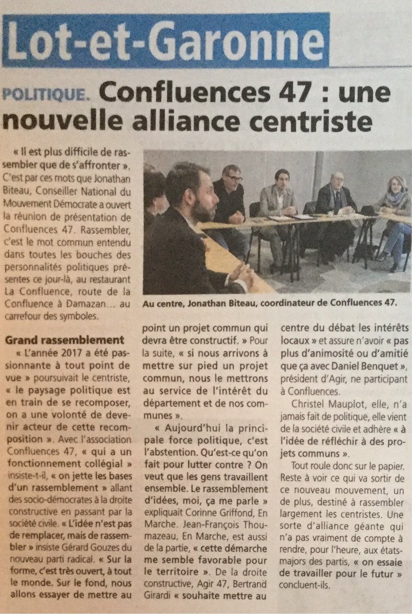 Lancement de Confluences 47 dans <a href="/LeRep47/">Le Républicain 47</a> @bertrandgirardi <a href="/alainlorenzelli/">Alain Lorenzelli</a> <a href="/CGriffond/">GRIFFOND Corinne</a>