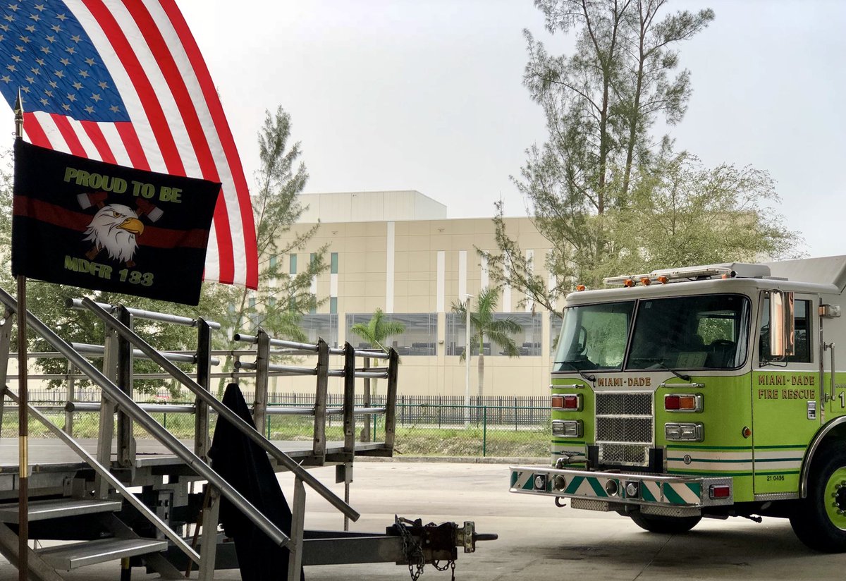 MiamiDadeFire's tweet photo. The stage is set for #MDFRGraduation of Recruit Class 133. Watch LIVE as we welcome the newest members of our #MDFR family at 9:30 a.m. #MDFRClass133 ➡️ https://t.co/7MbBp3ygKO https://t.co/VG8vXWH9hU