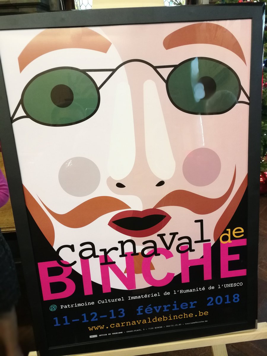 Voici l'affiche officielle du carnaval de Binche 2018. Elle a été conçue par Laura Pelgrims étudiante à l'Academy of Arts d'Anvers #binche #carnaval2018 #Antwerpen