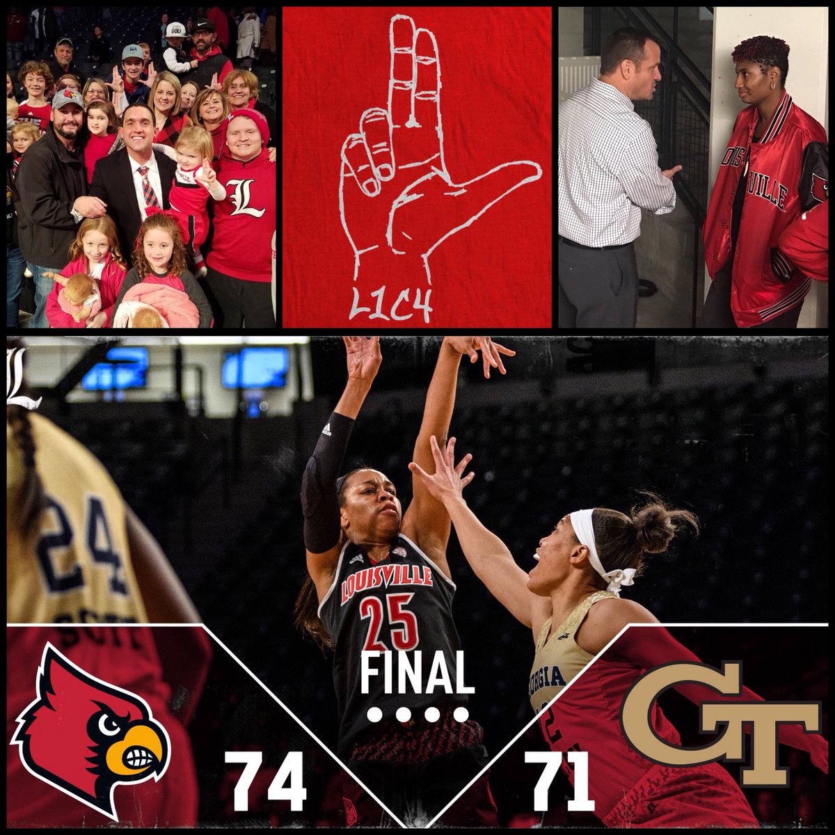 coachbethburns's tweet photo. THANK-YOU #CardNation!! Combine the Durr, Purcell, McCoughtry family and friends with our incredible @UofLWBB fans who drove to the ATL, and we felt like it was a home game๐๐พ๐๐พ๐๐พ๐๐พ!! #๐ดโซ๏ธ #StrengthinNumbers๐ช๐พ #BestFanBaseInTheCountry #SUPPORTWins๐๐พ #L1C4 #ONE https://t.co/Ug7oTHaxlT
