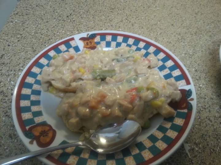 marilyn_chef's tweet photo. Open faced Chicken Pot Pie Sandwich https://t.co/0eDMBciVoO