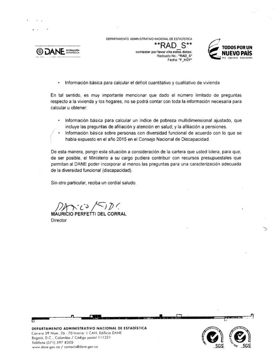colombiaccesibl's tweet photo. @DANE_Colombia anunció que retiraría las preguntas referentes a discapacidad en el #censo, por falta de presupuesto.
Hubo algún cambio posterior? De lo contrario, el tema seguiría invisible.
#ELCENSOESDETODOS https://t.co/JAKZ5lt0hZ