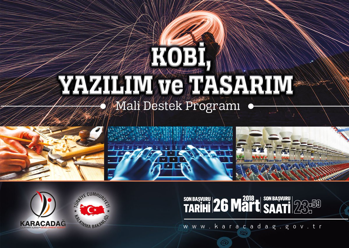 Ajansımız 2018 Yılında  KOBİ, Yazılım ve Tasarım Mali Destek Programı kapsamında 11.500 Milyon TL'lik destek verecek.
karacadag.gov.tr/destek-detay.a…