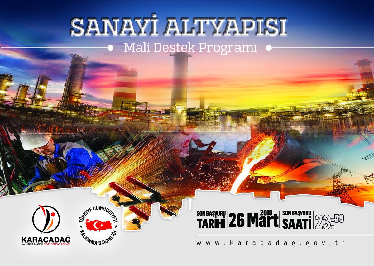 Ajansımız bölgemizin sanayi altyapısının güçlendirilmesine yönelik projeleri desteklemek amacıyla 2018 yılında 5 Milyon TL katkı sağlayacak.
karacadag.gov.tr/destek-detay.a…