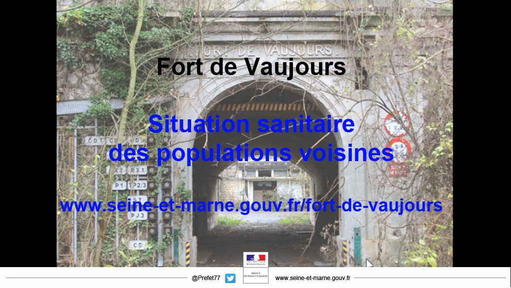 Prefet77's tweet photo. #FortDeVaujours - Rappel de la mise en ligne de données sur la situation sanitaire à proximité du Fort de #Vaujours sur la commune de #Courtry - https://t.co/FHo5zP8Td0 https://t.co/xpmOmjlcaR