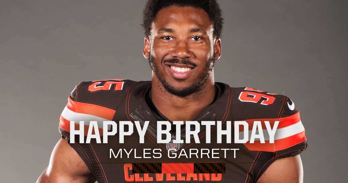 Browns's tweet image. 🎉 RETWEET to wish @MylesLGarrett a Happy Birthday! 🎉