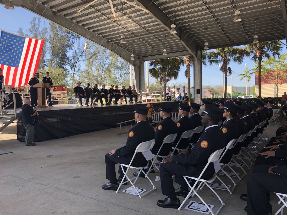 MiamiDadeFire's tweet photo. #MDFRGraduation: “Such teamwork doesn’t happen by accident. It requires commitment and effort, a willingness to accept the uniqueness of others, and an appreciation for diversity” - Capt. Maria Chin #MDFRClass133 https://t.co/GPkyQoUqxd
